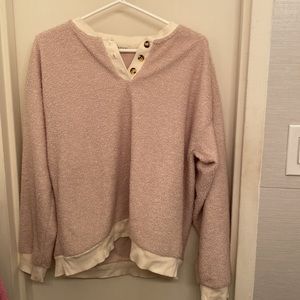 DONNI Sherpa Henley Sweatshirt